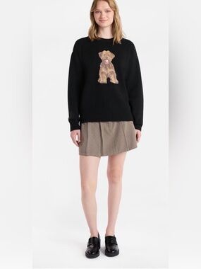 No boundaries Black Sweater with Dog Motif puppy small